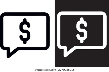 Diseño vectorial de iconos de esquema de charla financiera 
