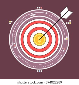 Financial target achievement concept flat style illustration