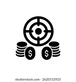 Alvo financeiro com moedas de dinheiro