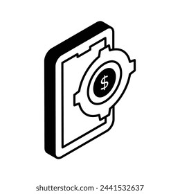 Financial target, business target, mobile with target vector design