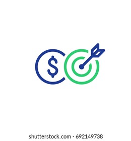 Financial Target, Credit Score, Funding Concept, Payment Installment, Vector Line Icon