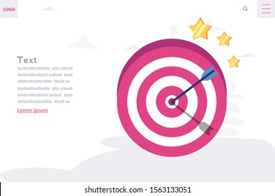 Financial target, Report of success Vector illustration for web, print, presentation.