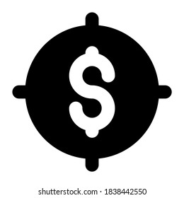 Financial target vector in modern filled style, short term finance concept 