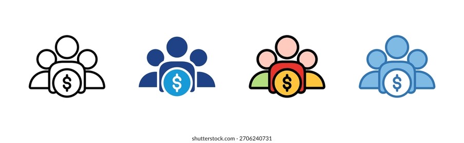 Conjunto de iconos de Equipo financiero colección de estilos múltiples