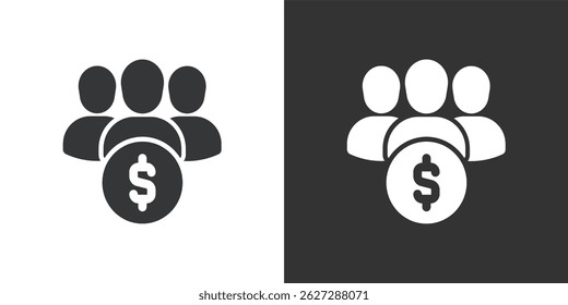 Financial team  icon. Solid glyph series icon
