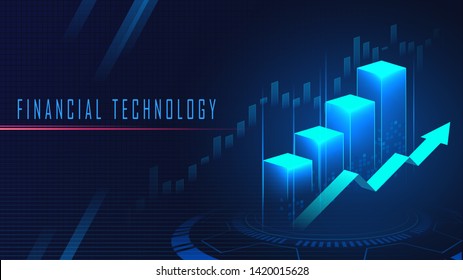 Financial technology augmented reality graphic concept