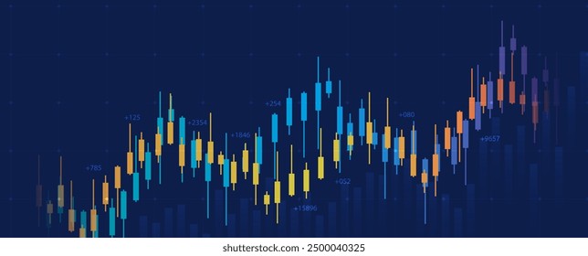 Tecnología financiera y antecedentes de análisis de negocios. Ilustración de ciencia de big data virtual. Arte vectorial.