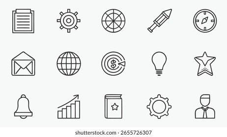 Colección de tecnología financiera de iconos de tecnología y datos para aplicaciones digitales