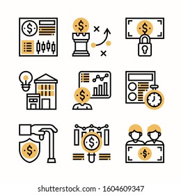 Financial technology Color icons Pack vector