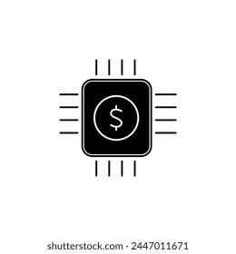 In: Financial Technology Concept Line Icon. Einfache Elementdarstellung. Entwurf von Symbolen für das Konzept der Finanztechnologie.