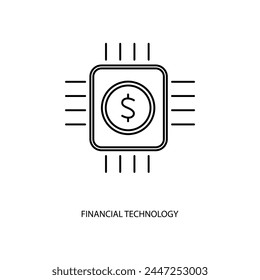 financial technology concept line icon. Simple element illustration. financial technology concept outline symbol design.