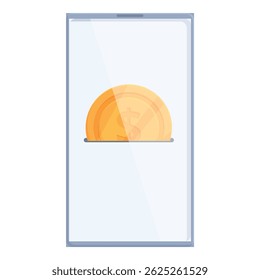 Financial technology concept with mobile investment illustration featuring smartphone, digital wallet, and online banking app for personal wealth management and electronic funds