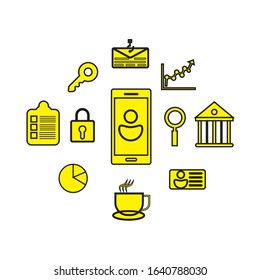 financial technology concept on white background