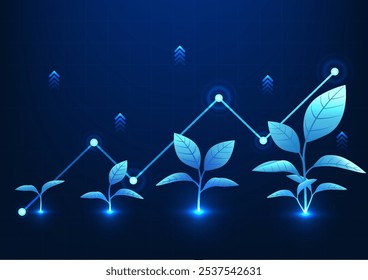 Financial Technology The growth tree behind is a graph, showing the growth of the company's profits, like a tree that gradually grows, growing along with the expansion of the business around the world