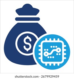 Elemento De Icono De Tecnología Financiera Para Diseño