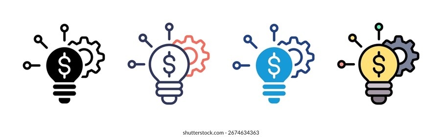 Financial Technology Icon Set Multiple Style Collection