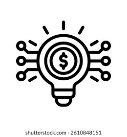 Financial Technology Line Vector Illustration On White Background.