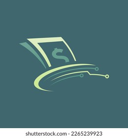 Concepto de diseño de logotipo de tecnología financiera. Plantilla de logotipo de finanzas. Logo de Fintech para empresas