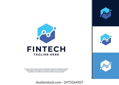 financial technology logo design. digital marketing logo idea