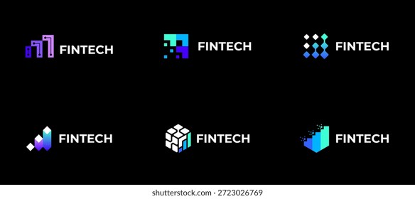Logotipo de la tecnología financiera, logotipo del crecimiento, Vector creativo del logotipo del sistema