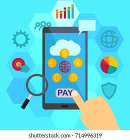 Financial Technology. Mobile Payments Concept Illustration