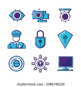 financial technology security icons