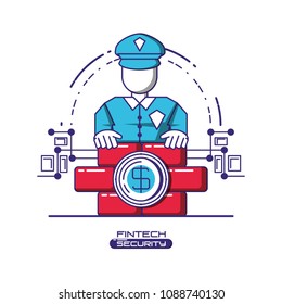 financial technology security icons