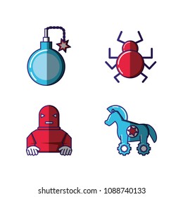 financial technology security icons
