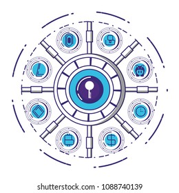 financial technology security icons