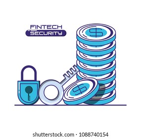 financial technology security icons