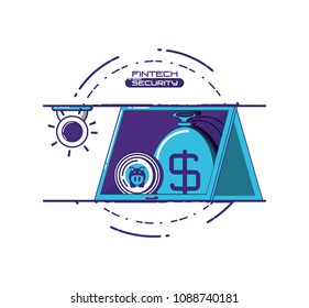 financial technology security icons