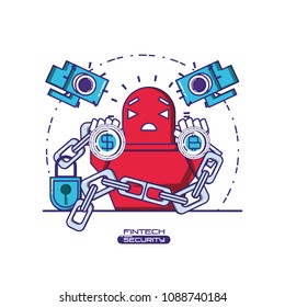 financial technology security icons