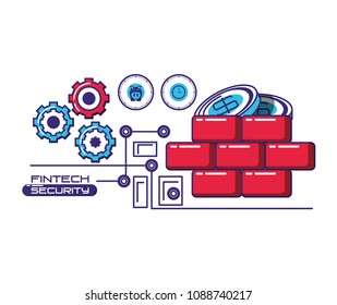 financial technology security icons