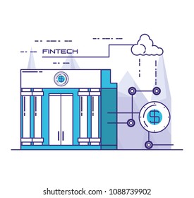 financial technology set icons