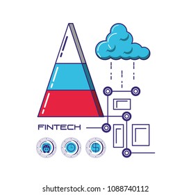 financial technology set icons