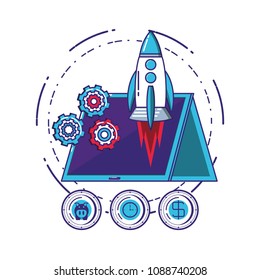 financial technology set icons