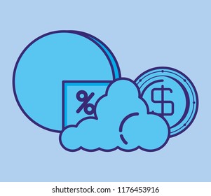 financial technology set icons