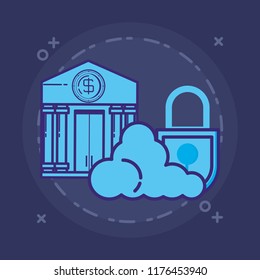 financial technology set icons