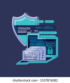 financial technology set icons vector illustration design