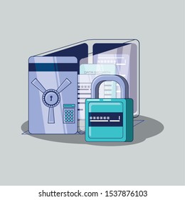 financial technology set icons vector illustration design