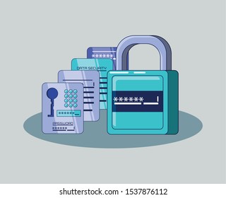 financial technology set icons vector illustration design