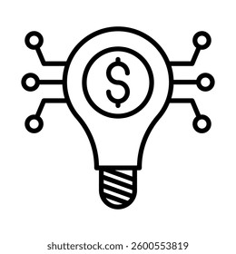 Financial Technology Vector Line Icon Design