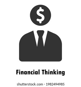 financial thinking icon design vector