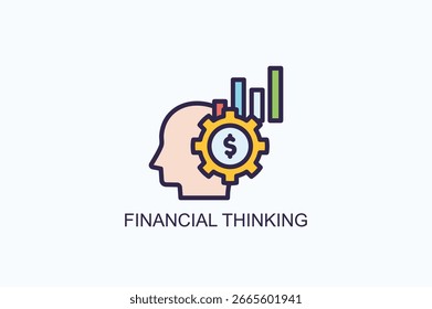 Icono De Pensamiento Financiero O Logotipo Ilustración vectorial Aislada
