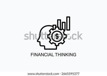Financial Thinking Icon Or Logo Isolated Vector Illustration
