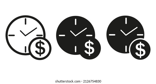 Financial time management - money icon. icons isolated on white background. Vector illustration