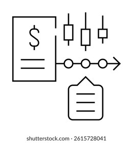 financial time series data analysis line icon vector. financial time series data analysis sign. isolated contour symbol black illustration