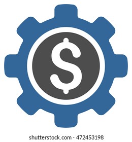 Financial Tools icon. Vector style is bicolor flat iconic symbol with rounded angles, cobalt and gray colors, white background.