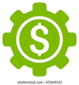 Financial Tools icon. Vector style is flat iconic symbol with rounded angles, eco green color, white background.