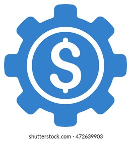 Financial Tools icon. Vector style is flat iconic symbol with rounded angles, cobalt color, white background.